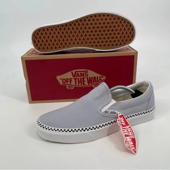 Vans Shoes Vans Classic Slipon Shoes Grey Dawn Wcheckerboard